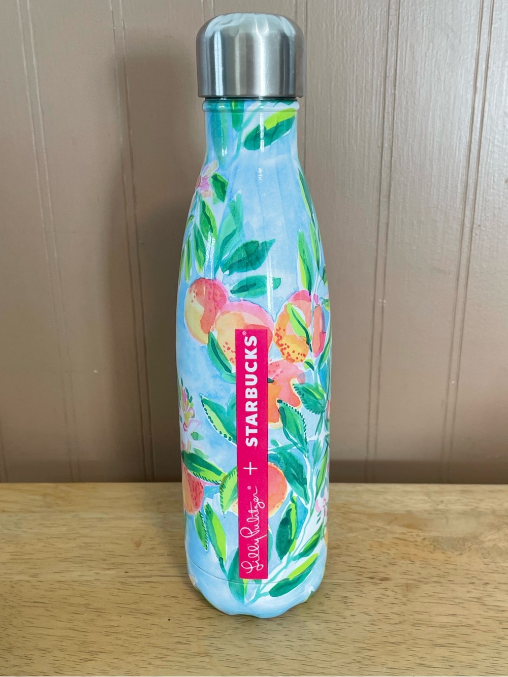 Starbucks Swell Lilly Pulitzer 17Oz Water Bottle Peach Resort Floral Thermos
